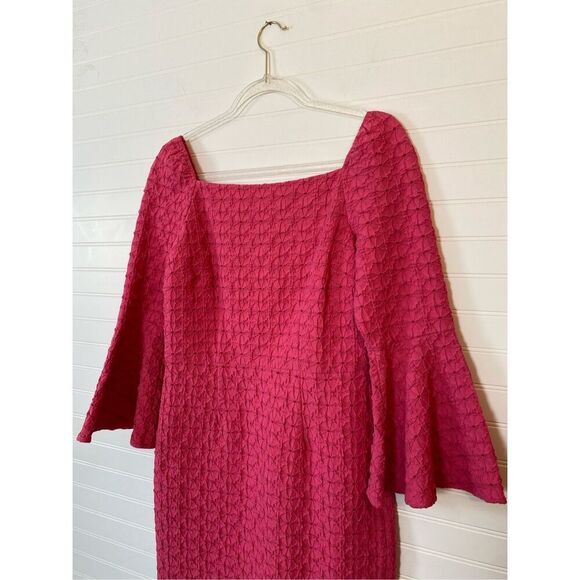 Trina Turk Pink Favor Bell Flare Sleeve Knee Length Dress Size 6 - Picture 2 of 9